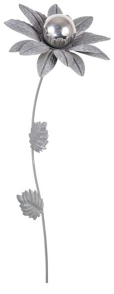 Zahradní kovový zápich Narcis šedý s kuličkou 91 cm