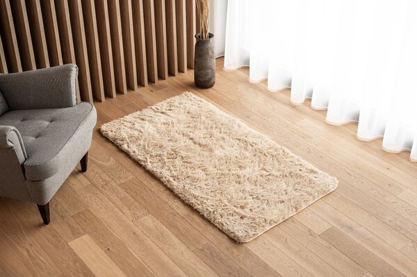 TAPISO Plyšový koberec BEST - SVĚTLE BÉŽOVÝ Rozměr koberce: 80x150 cm