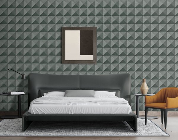 Geometrická vliesová tapeta na zeď, šedá, SA524102, Santa Fe, Design ID