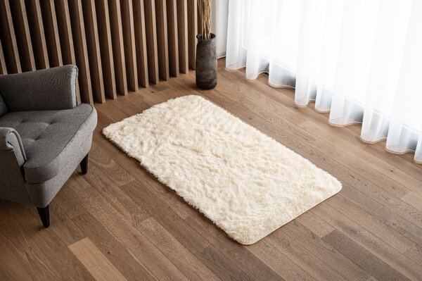 TAPISO Plyšový koberec BEST - KRÉMOVÝ Rozměr koberce: 80x150 cm
