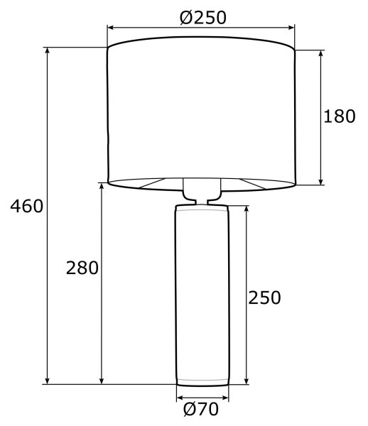 Argon 4232 - Stolní lampa ALMADA 1xE27/15W/230V černá/bílá/mosaz