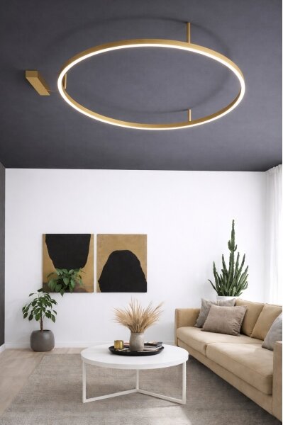 Ideal Lux - LED Stropní svítidlo ORACLE SLIM LED/29W/230V 3000K pr. 50 cm zlatá