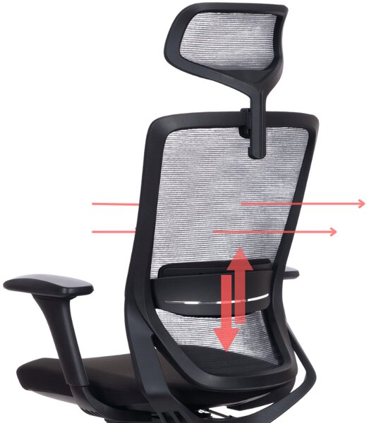 Kancelářská židle MERCURY SWIFT ČERNÝ PLAST, ČERNÁ – ergonomická, , 1054700