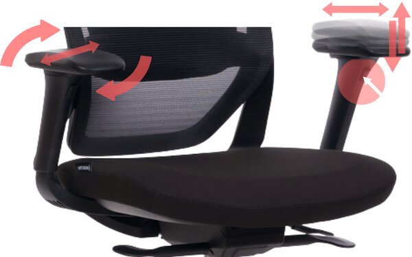 Kancelářská židle MERCURY SWIFT ČERNÝ PLAST, ČERNÁ – ergonomická, , 1054700