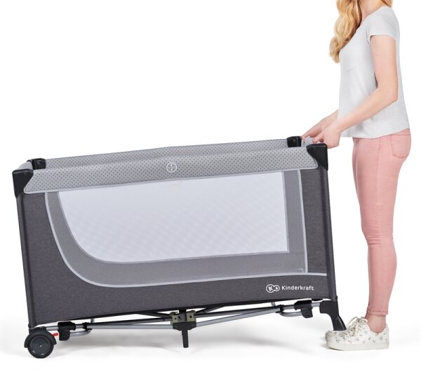 KINDERKRAFT SELECT - Cestovní postýlka LEODY šedá