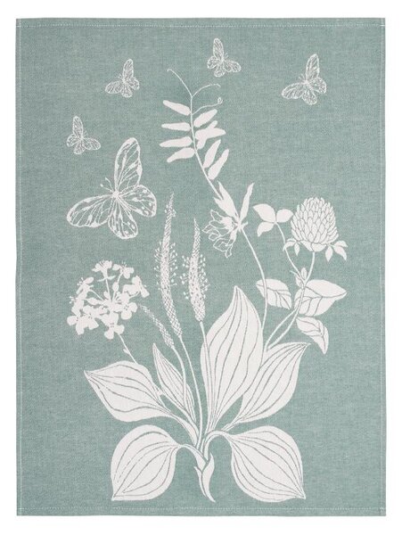 Utěrka DESIGN rostliny petrolejovobílá 50 x 70 cm