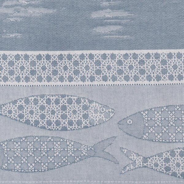 Utěrka DESIGN rybářská loď modrobílá 50 x 70 cm