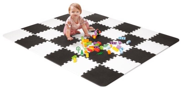 KINDERKRAFT - Pěnové puzzle LUNO 30ks černá/bílá