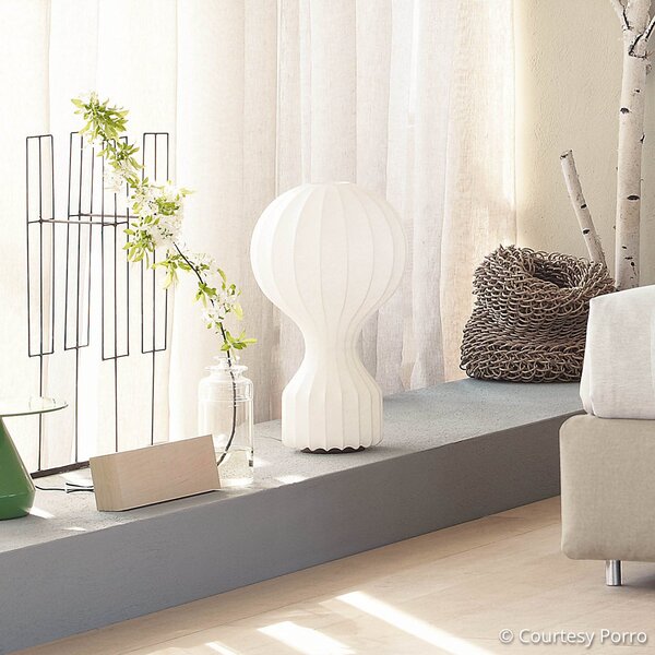 Stolní lampa FLOS, Gatto, stmívatelné, Bílá, Obývací pokoj, Tkanina / Textil, Design