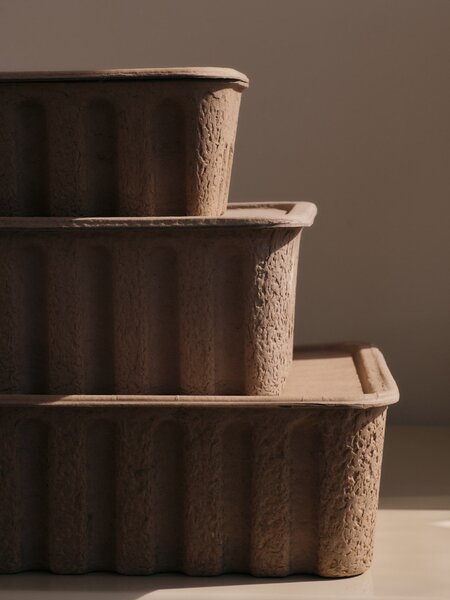 Úložný box s víkem Paper Pulp Extra Large Brown