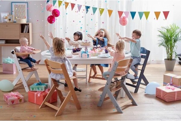 KINDERKRAFT - Dětská jídelní židle ENOCK šedá