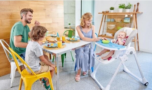 KINDERKRAFT - Dětská jídelní židle YUMMY šedá