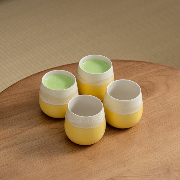 Sada keramických šálků "Fuji Yellow", 4ks, Goodwei