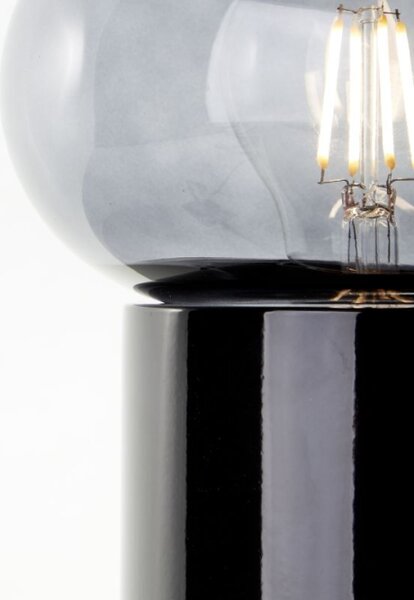 Brilliant 99002/06 Stolní lampa KNUT černá & kouřové sklo