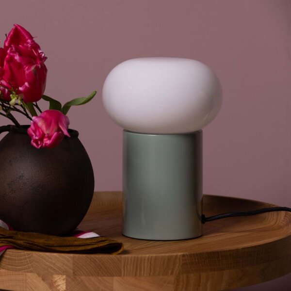 Brilliant 99002/84 Stolní lampa KNUT zelená & opálové sklo