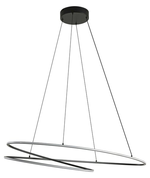 Závěsná svítidlo Lucande, Gavril, stmívatelné, Černá, Obývací pokoj, Kov, Moderní