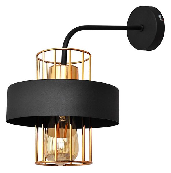 Nástěnná lampa VOLTA 1xE27/15W/230V 34 cm černá/rose gold