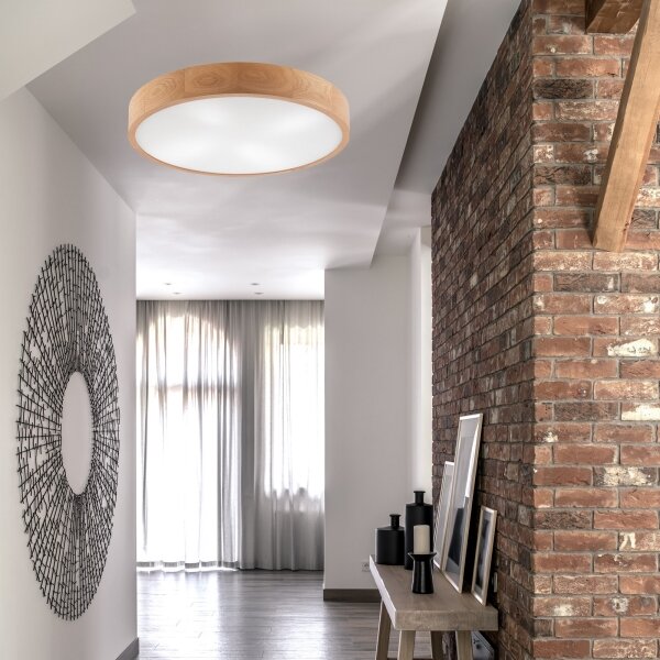 Stropní svítidlo OAK 4xE27/60W/230V pr. 57,5 cm dub