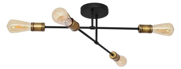 Přisazený lustr CAMBRIDGE 4xE27/20W/230V černá/zlatá