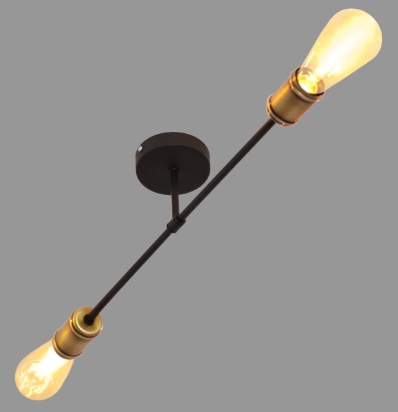 Přisazený lustr CAMBRIDGE 2xE27/15W/230V černá/zlatá