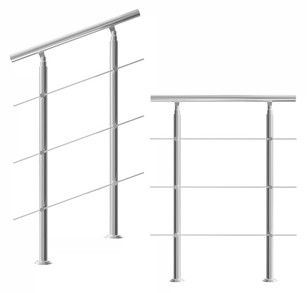 Deuba Schodišťové zábradlí 3 vzpěry - 80 cm