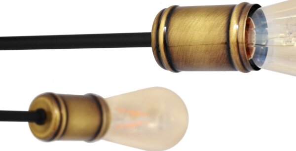 Přisazený lustr CAMBRIDGE 6xE27/20W/230V černá/zlatá