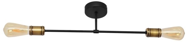 Přisazený lustr CAMBRIDGE 2xE27/15W/230V černá/zlatá