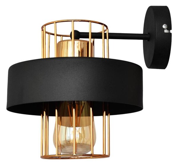 Nástěnná lampa VOLTA 1xE27/15W/230V 23 cm černá/rose gold
