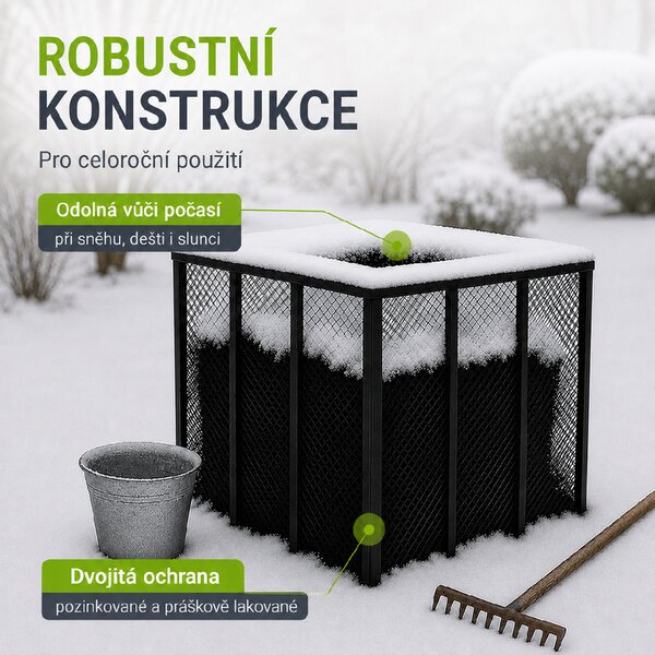 Juskys Kovový kompostér 450 L - černý