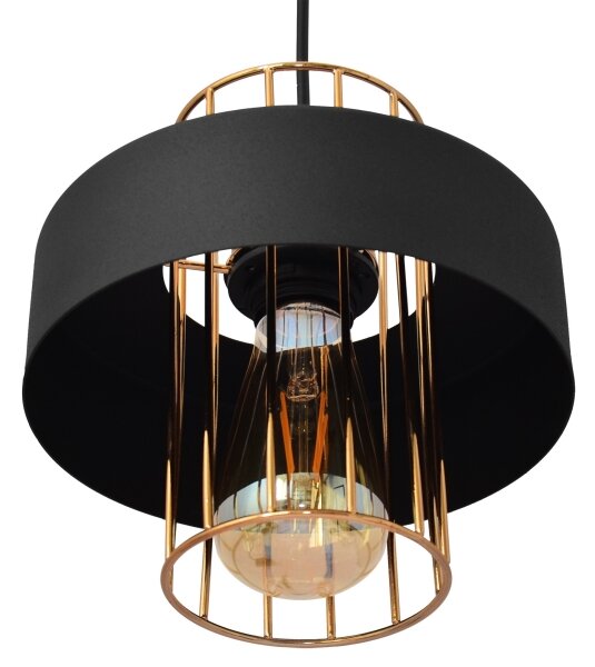Lustr na lanku VOLTA 1xE27/15W/230V černá/rose gold