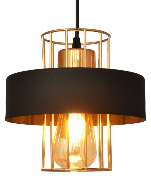 Lustr na lanku VOLTA 1xE27/15W/230V černá/rose gold