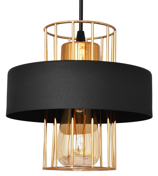 Lustr na lanku VOLTA 1xE27/15W/230V černá/rose gold