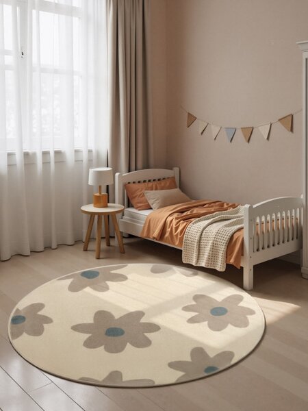 Koberec Hanse Home ADVENTURES BLOOMY krémový kruh