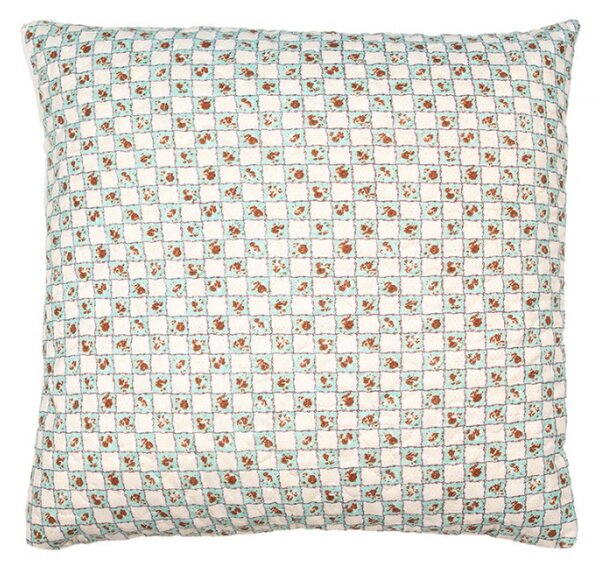 Zelený patchwork povlak na polštář s drobnými květy Selma L – 50x50 cm