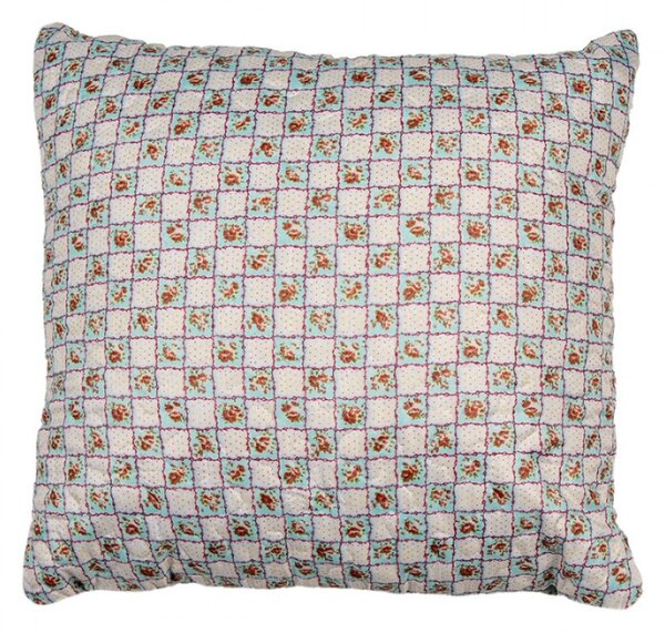 Zelený patchwork povlak na polštář s drobnými květy Selma M – 40x40 cm