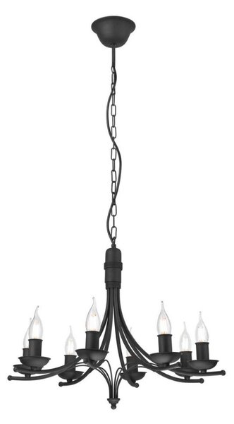 Lustr na řetězu LUCY 8xE14/60W/230V černá