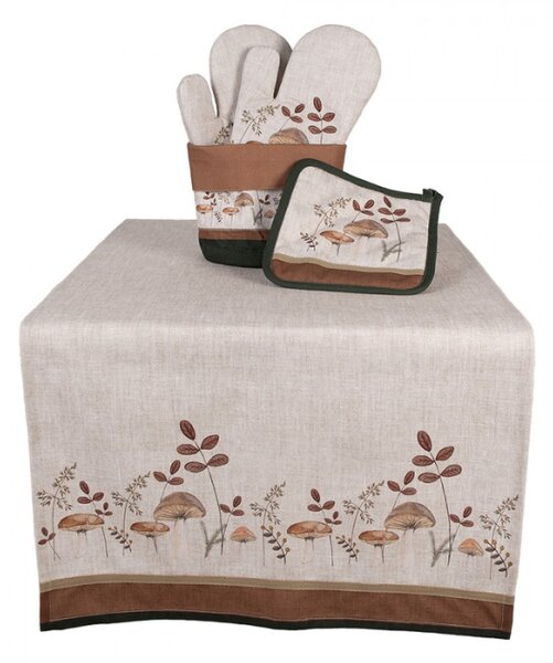 Bavlněná chňapka / podložka pod hrnec s podzimním motivem přírody a houbiček Little Fall Jewels – 20x20 cm