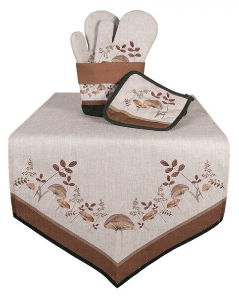 Bavlněná chňapka / podložka pod hrnec s podzimním motivem přírody a houbiček Little Fall Jewels – 20x20 cm
