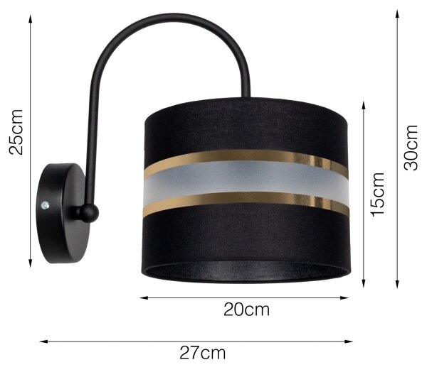 Nástěnné svítidlo CORAL 1xE27/60W/230V černá