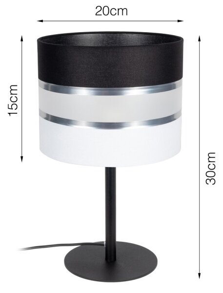 Stolní lampa CORAL 1xE27/60W/230V černá/bílá