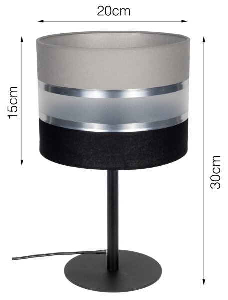 Stolní lampa CORAL 1xE27/60W/230V černá/šedá