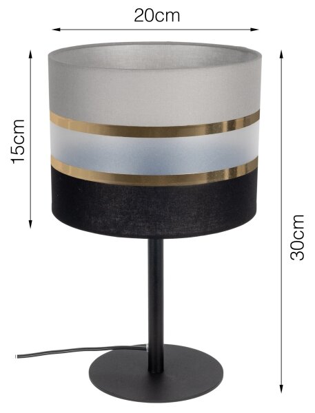 Stolní lampa CORAL 1xE27/60W/230V černá/šedá