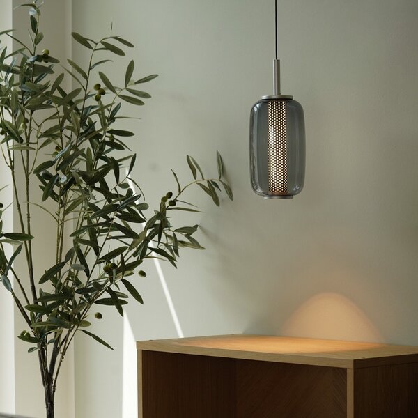 Závěsná svítidlo ANTIDARK, Midnight, stmívatelné, Šedá, Obývací pokoj, Sklo, Design
