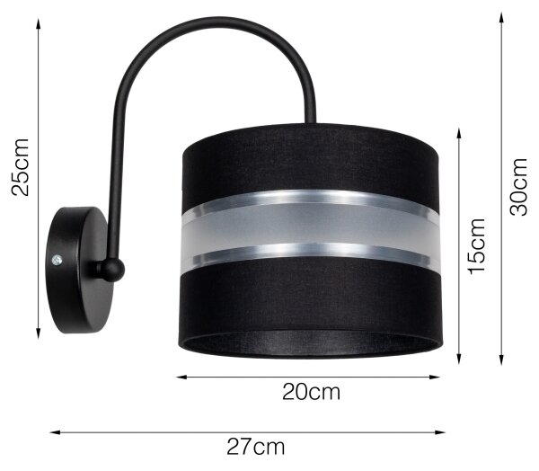 Nástěnné svítidlo CORAL 1xE27/60W/230V černá