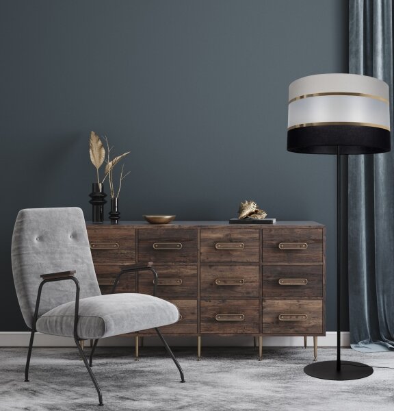 Stojací lampa CORAL 1xE27/60W/230V černá/šedá