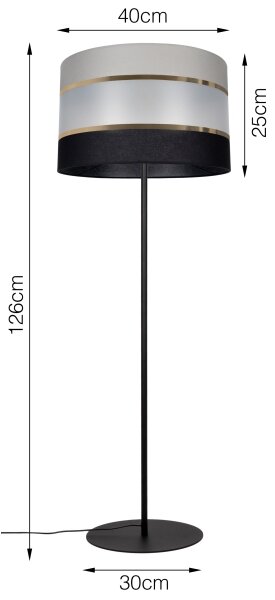 Stojací lampa CORAL 1xE27/60W/230V černá/šedá