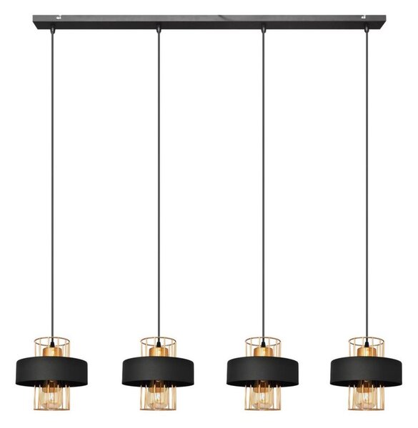 Lustr na lanku VOLTA 4xE27/15W/230V černá/rose gold