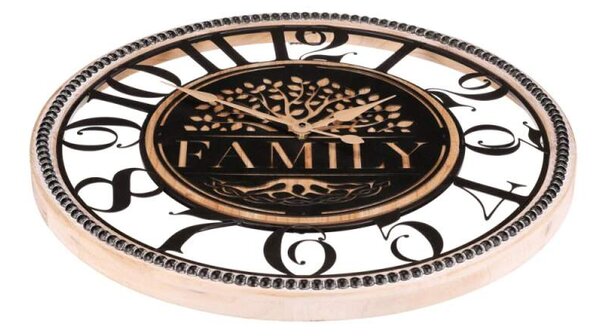 Nástěnné hodiny 60 cm – Strom života FAMILY, černé