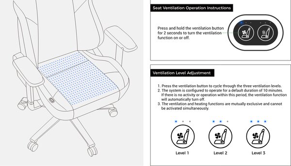 Herní židle DXRacer MARTIAN XL Triangle s elektrickým ovládáním, masáží a ventilací, černo-červená