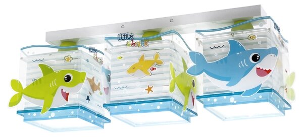 Dalber 63473 - Dětské stropní svítidlo BABY SHARK 3xE27/60W/230V